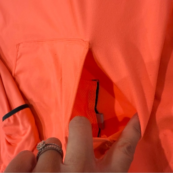 Nike DriFIT Running VNeck Long Sleeve Pullover Hoodie Womens Medium Coral Orange - Picture 7 of 12